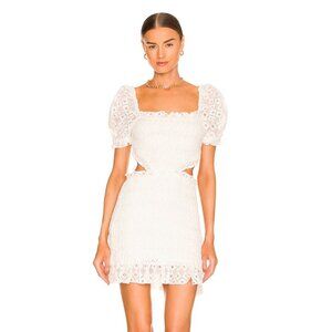 Lovers + Friends Shoreline Mini Dress White Ruffle Lace Women's Size Small